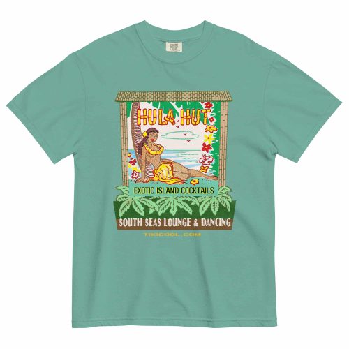 Hula Hut Vintage South Seas Lounge - Premium Unisex Heavyweight Tee